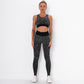 Yoga Sweat Suit 3 Pieces Sportswear Sports Shirts Bra Crop Long Top Leggings Pants Gym Fitness Tracksuit Workout Set 2 piece eprolo Black bra 2pcs / XS