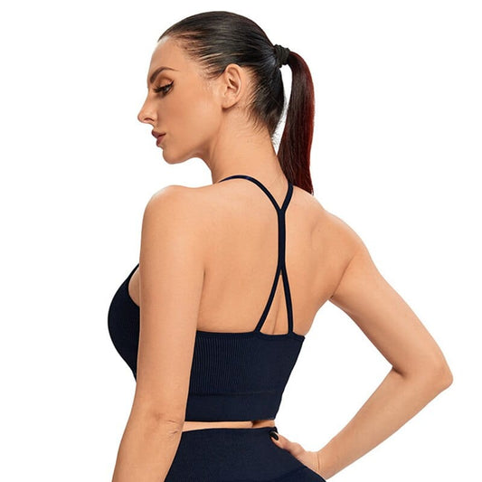 Copy of Seamless Ribbed Sports Bra Women Yoga Crop Top Padded Push Up Workout Tank Top sports bra crop top eprolo