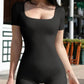 Women Summer Gym Wear Workout Clothing Bodysuits Short Sleeves Yoga Sportswear Jumpsuit eprolo