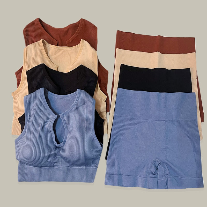 Yoga Set Gym Set Workout Clothes for Women Seamless Leggings Sports Bra Suit Female Clothing High Waist Shorts Women Tracksuit yoga set 2 piece eprolo