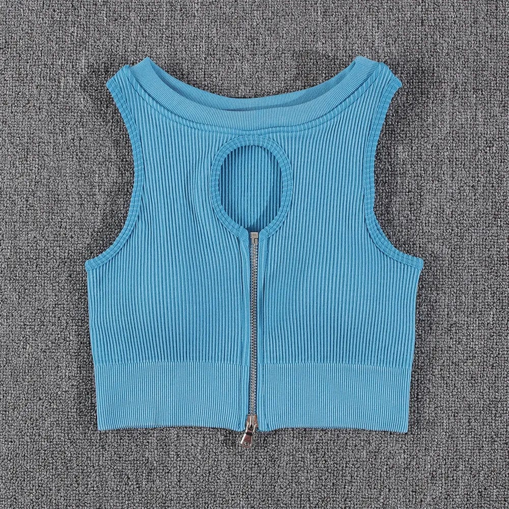 NORMOV Zipper Yoga Sets Seamless 1/2 PCS Sports Suits 2023 Summer Gym Set Women Wash Fitness Set Running Bra High Waist Shorts yoga set eprolo Blue green bra / S