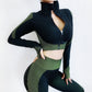 Spring Women Seamless Yoga Set Long Sleeve Zipper Yoga Shirts+ Gym Leggings Push Up Fitness Tracksuits 2Pcs Workout Wear yoga set eprolo