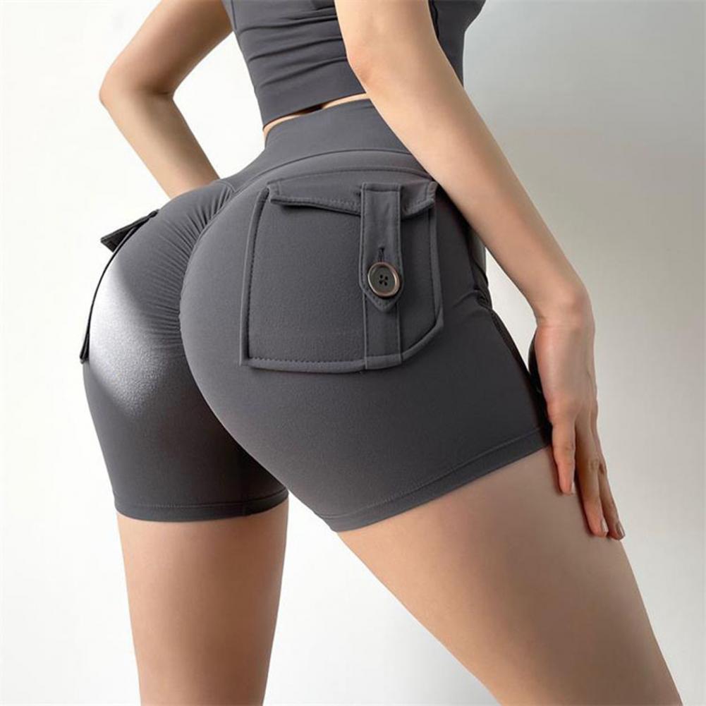 Two Pockets Skinny Women Yoga Shorts High Waist Hip Lift Running Shorts Tights Buttocks Fitness Gym Running Workout Leggings yoga shorts eprolo