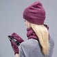 Winter Hat Scarf Gloves Set Women Thick Glove Beanies Ring Scarf  Girls Gift