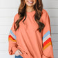 Contrast Round Neck Long Sleeve Sweatshirt