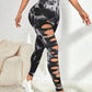 Seamless Tie Dyed Hollowed Out Yoga Pants High Waist Quick Drying Sport Leggings Tight Lifting Hip Fitness Gym Leggings FreeDropship