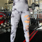 Seamless Tie Dyed Hollowed Out Yoga Pants High Waist Quick Drying Sport Leggings Tight Lifting Hip Fitness Gym Leggings FreeDropship