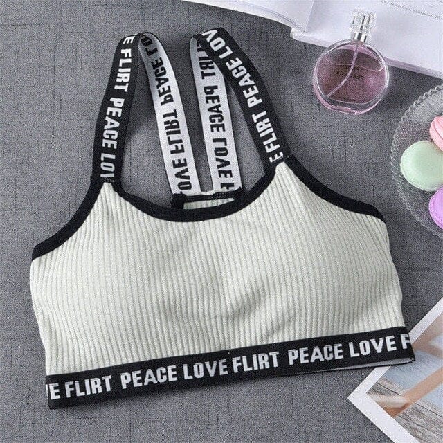 Sport Cropped Top Bra Push Up Running Yoga Bra Cotton Letters Sport Tops For Women Gym Wear Solid Fitness Bra Women Sportswear Hangzhou Huanwei Trading Co., Ltd.