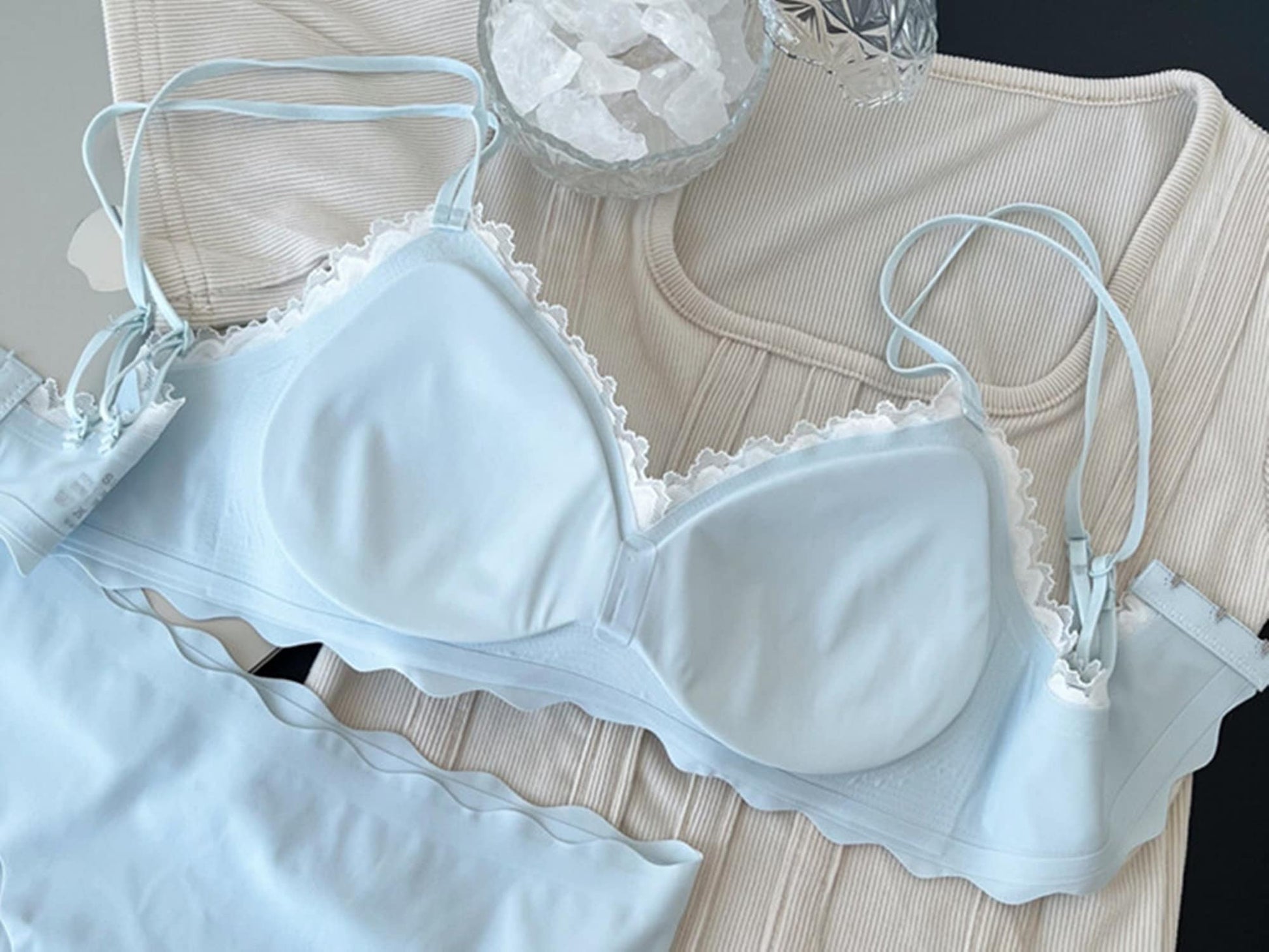 Alpha C Seamless Smooth Wireless lingerie Comfort Thin Padded Support Bralette Push up bra for small breast bra LingerieSetArt