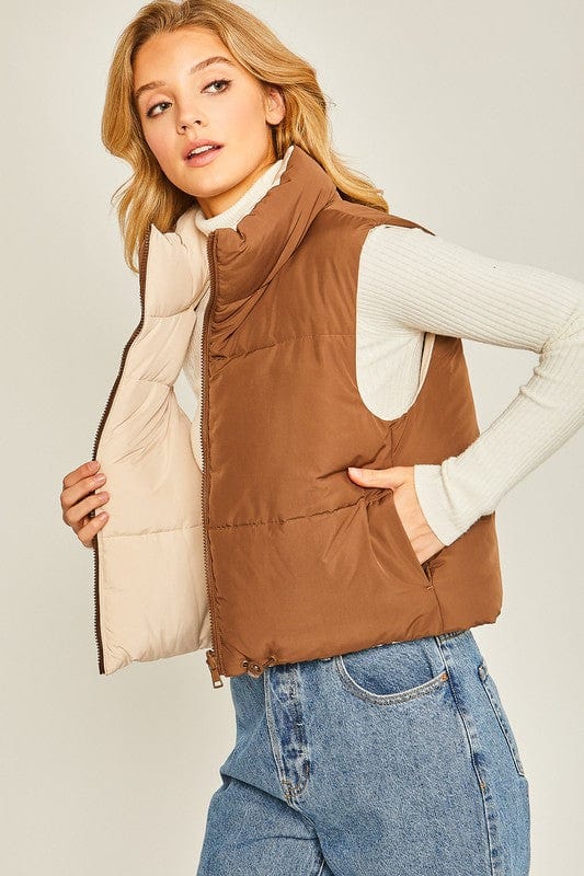 Woven Solid Reversible Vest Love Tree