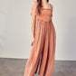 Front Chest V Line Smocked Jumpsuit Mustard Seed WASHED COCONUT / S