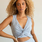 Twist Tank Activewear Tank + Bra OTOS Active Pastel Blue / S