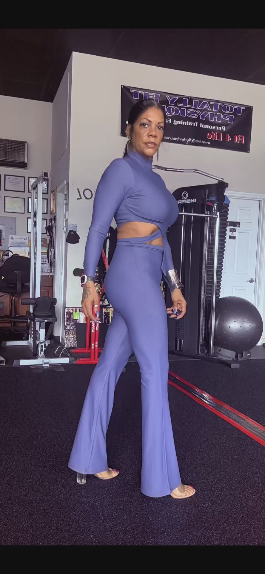 Alpha C 2 piece casual long sleeve crop top and pants