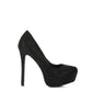 CLARISSE Diamante Faux Suede high Heeled Pumps Rag Company