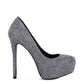 CLARISSE Diamante Faux Suede high Heeled Pumps Rag Company