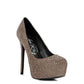 CLARISSE Diamante Faux Suede high Heeled Pumps Rag Company Taupe / 5