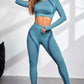 Round Neck Long Sleeve Top and Leggings Active Set 2 piece yoga set Trendsi