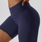 Wide Waistband Slim Fit Sports Shorts Active Wear Trendsi Dark Navy / S