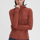 Zip Up Drawstring Detail Hooded Sports Jacket Active Wear Trendsi Rust / 4