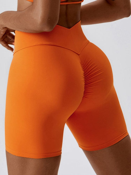 Wide Waistband Slim Fit Sports Shorts Active Wear Trendsi Tangerine / S