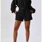 V-Neck Dropped Shoulder Sports Sweatshirt Active Wear Trendsi