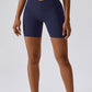 Wide Waistband Slim Fit Sports Shorts Active Wear Trendsi