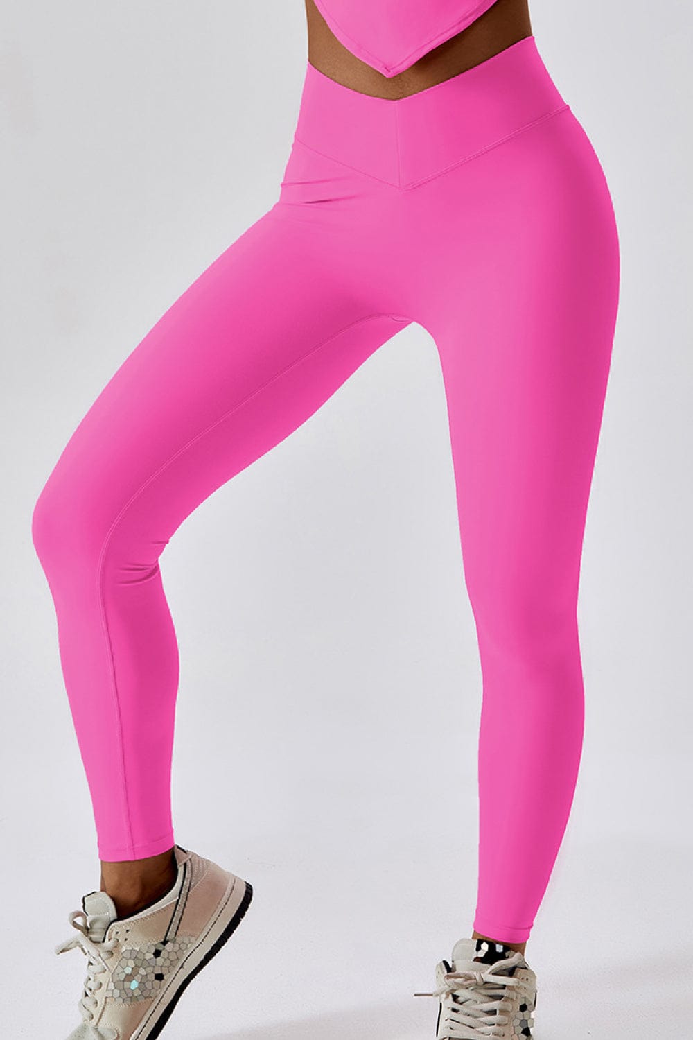 Wide Waistband Slim Fit Back Pocket Sports Leggings Activewear Trendsi Fuchsia Pink / S