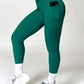 Alpha C Twisted High Waist Active Pockets Pant Activewear Trendsi Green / S