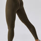 Wide Waistband Slim Fit Back Pocket Sports Leggings Activewear Trendsi Olive Brown / S