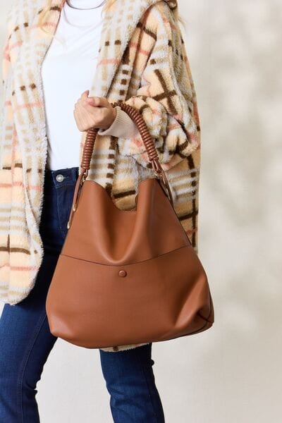 SHOMICO Vegan Leather Handbag with Pouch Alpha C Bag Trendsi TAN / One Size