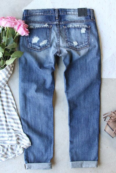 Mardi Gras Sequin Distressed Straight Jeans Graphic Apparel Trendsi