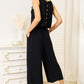Double Take Buttoned Round Neck Tank and Wide Leg Pants Set Jumpsuits Trendsi