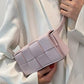 Zenana Vegan Leather Woven Crossbody Bag Trendsi Lilac / One Size