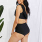 Marina West Swim Seaside Romance Ruffle One-Shoulder Bikini in Black Trendsi