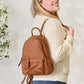 SHOMICO PU Leather Woven Backpack Trendsi