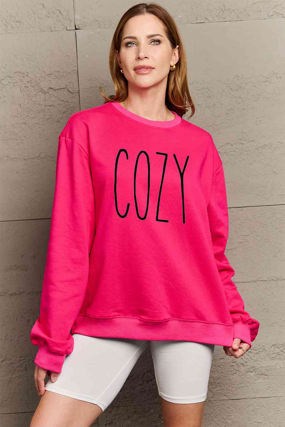 Simply Love Full Size COZY Graphic Sweatshirt Trendsi