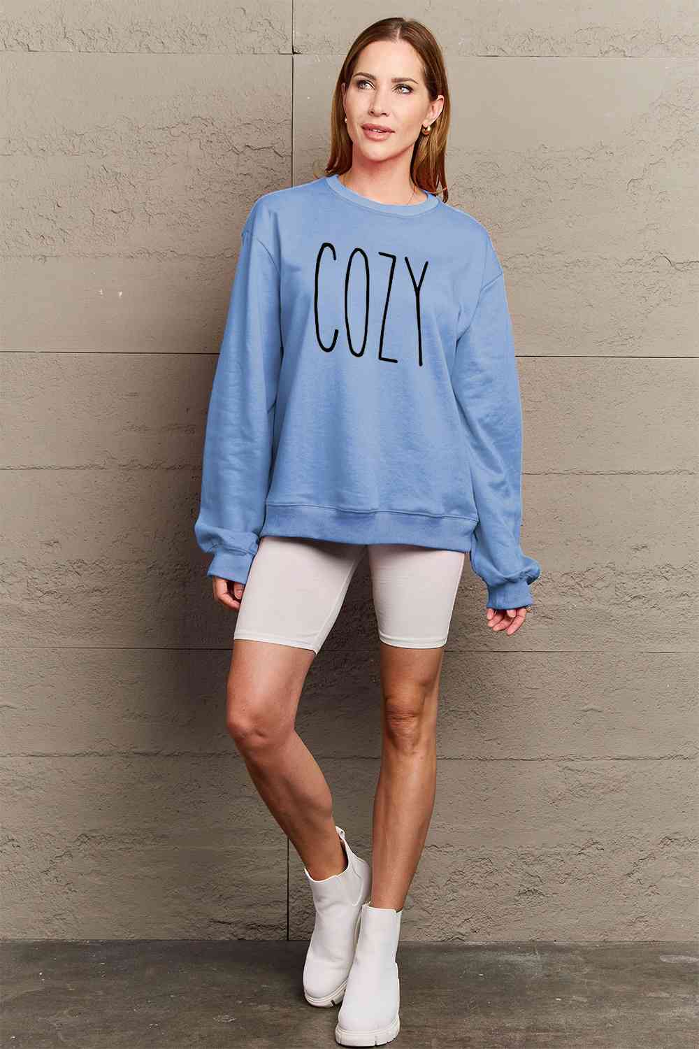 Simply Love Full Size COZY Graphic Sweatshirt Trendsi