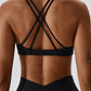 Yoga V-Neck Twisted Sleeveless Sports Bra Sports Bra Trendsi