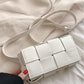 Zenana Vegan Leather Woven Crossbody Bag Trendsi White / One Size