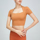 Short Sleeve Cropped Sports Top Women Clothes Trendsi Pumpkin / S
