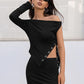 Top and Split Skirt Set Women Clothes Trendsi