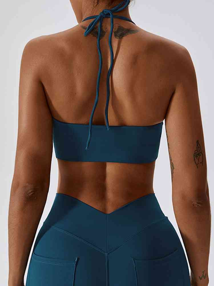 Yoga Halter Neck Sleeveless Tank Top Women Crop Top Trendsi