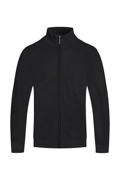 Weiv Mens Solid Full Zip Sweater Active Wear WEIV BLACK / S