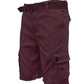 Weiv Mens Belted Cargo Shorts with Belt WEIV BURGUNDY / 2XL