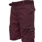Weiv Mens Belted Cargo Shorts with Belt WEIV BURGUNDY / 30