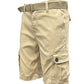 Weiv Mens Belted Cargo Shorts with Belt WEIV KHAKI / 2XL