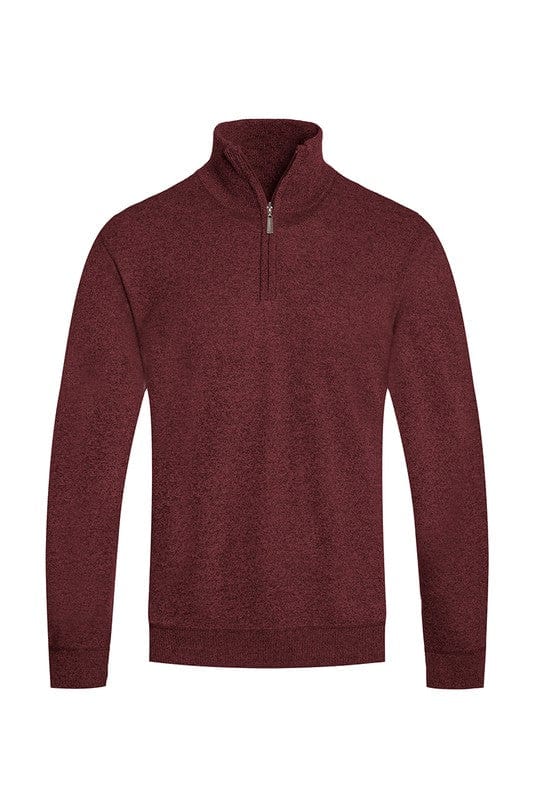 Weiv Mens Knit Quarter Zip Sweater WEIV MAROON / S