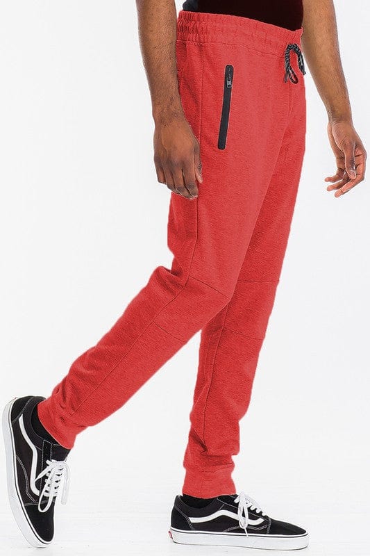 Weiv Mens Solid Heathered Jogger WEIV RED / S