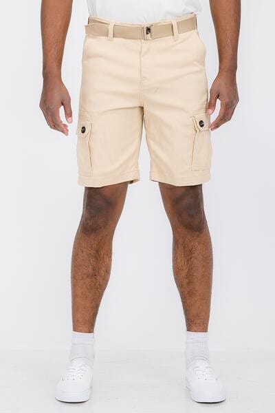 Weiv Mens Belted Cargo Shorts Pockets and Belt WEIV