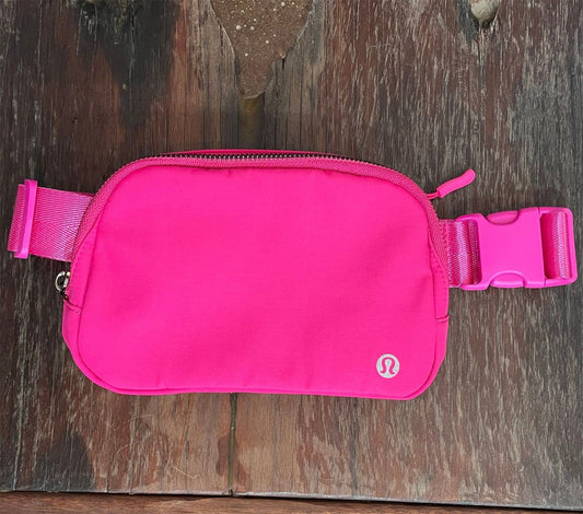 Alpha C Fanny Bag pink and black, Adjustable Shoulder Strap Fanny Bag, Anniversary Gifts,crossbody waist bag,Gifts for Her WhimsyWhorls